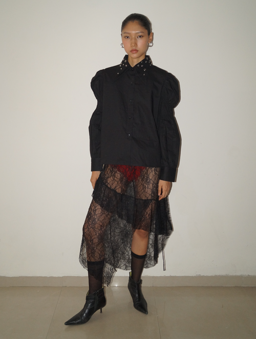 Black Double Collar Shirt