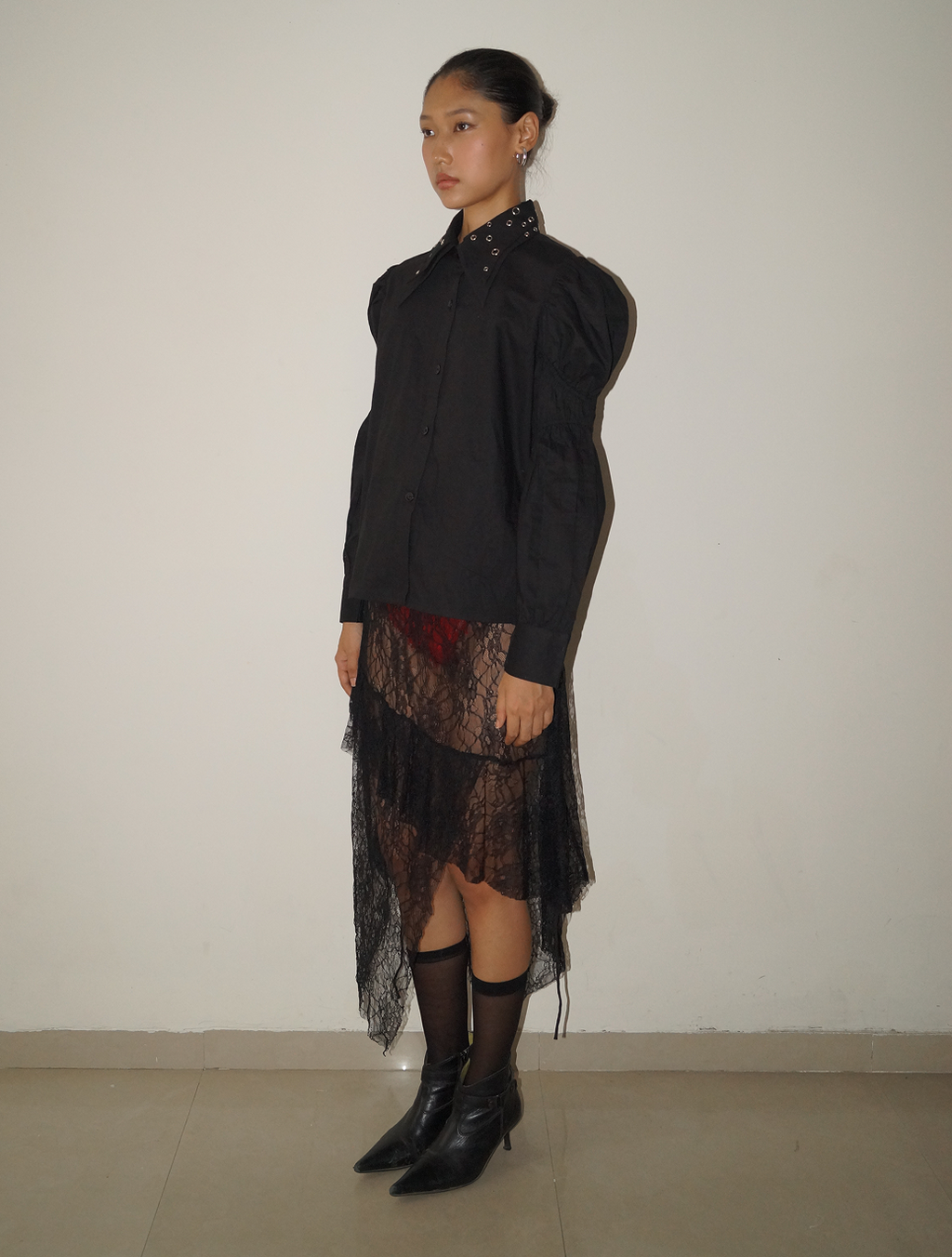 Black Double Collar Shirt