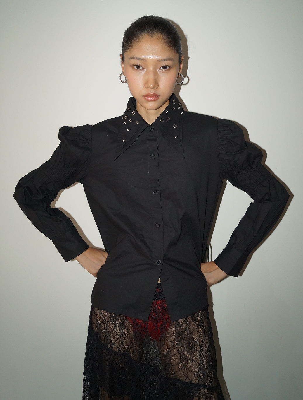 Black Double Collar Shirt