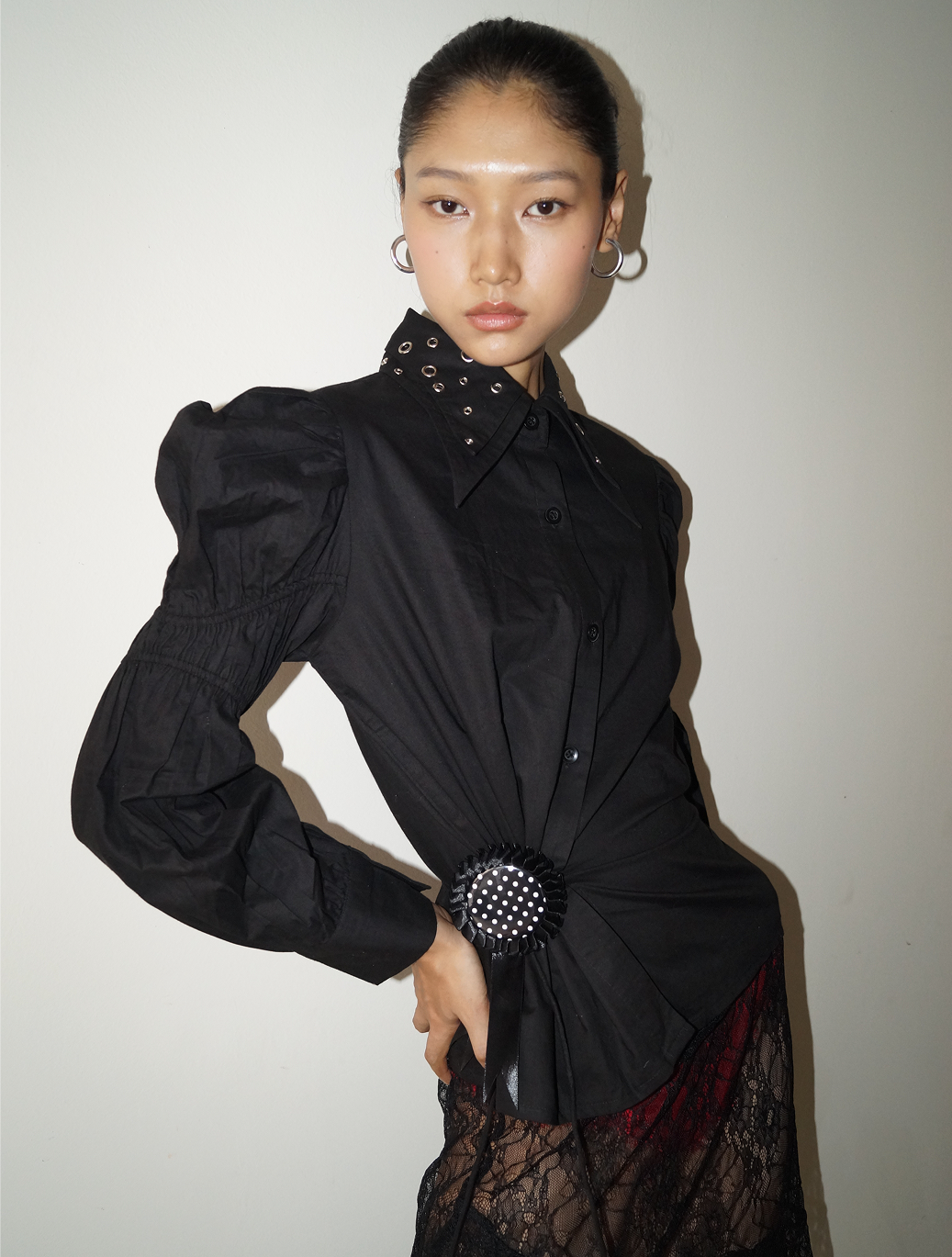 Black Double Collar Shirt