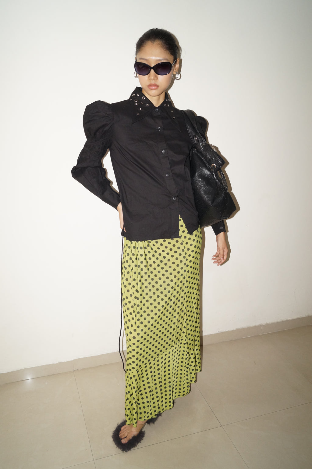 Black Double Collar Shirt