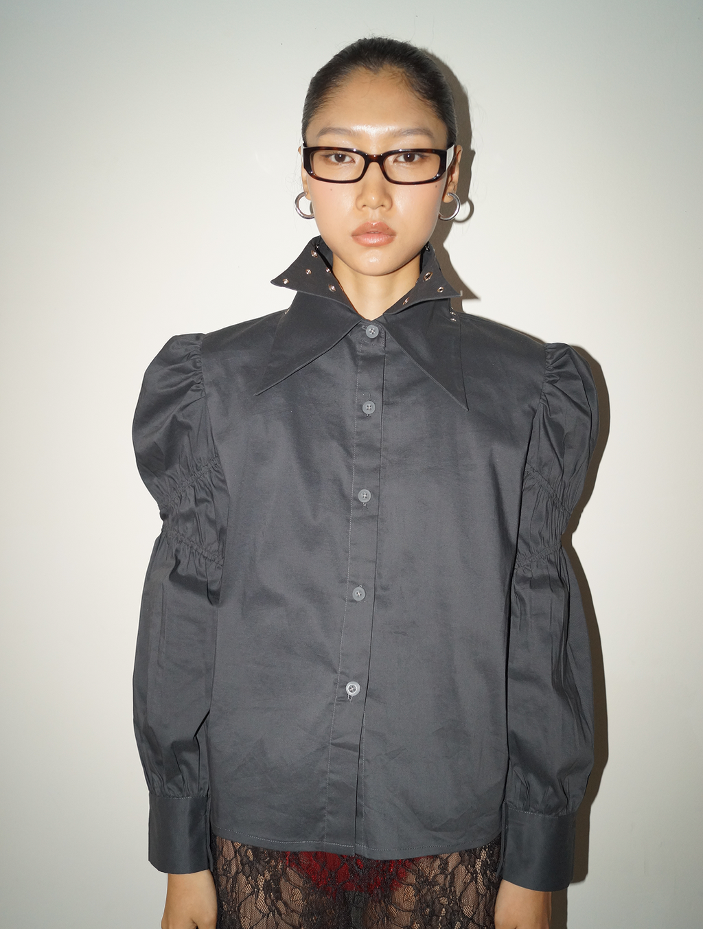Grey Double Collar Shirt
