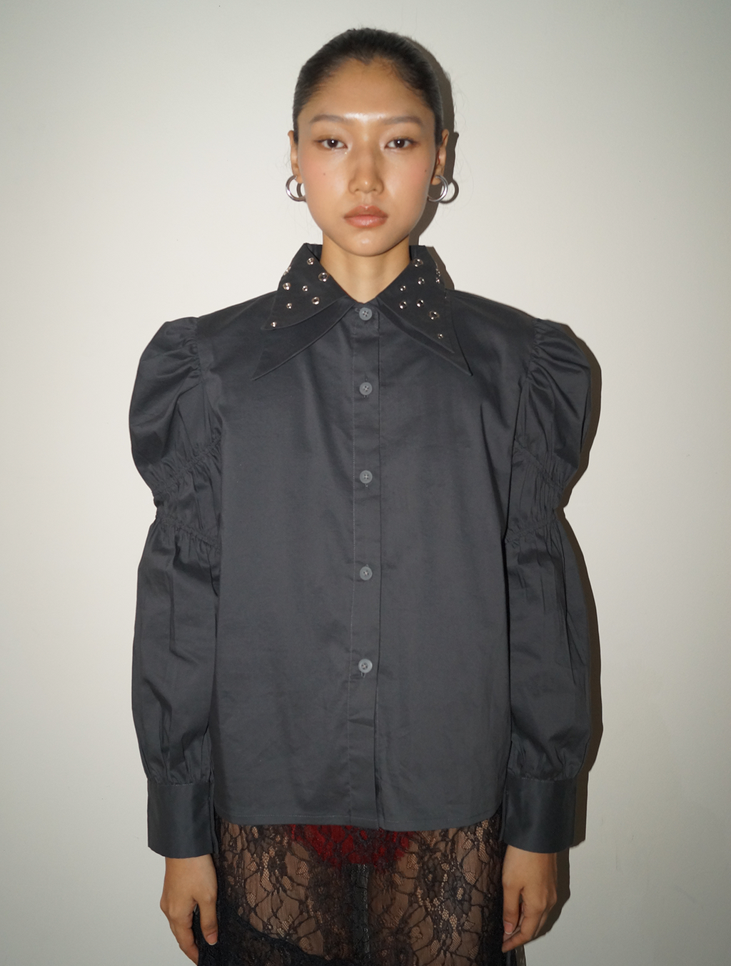 Grey Double Collar Shirt