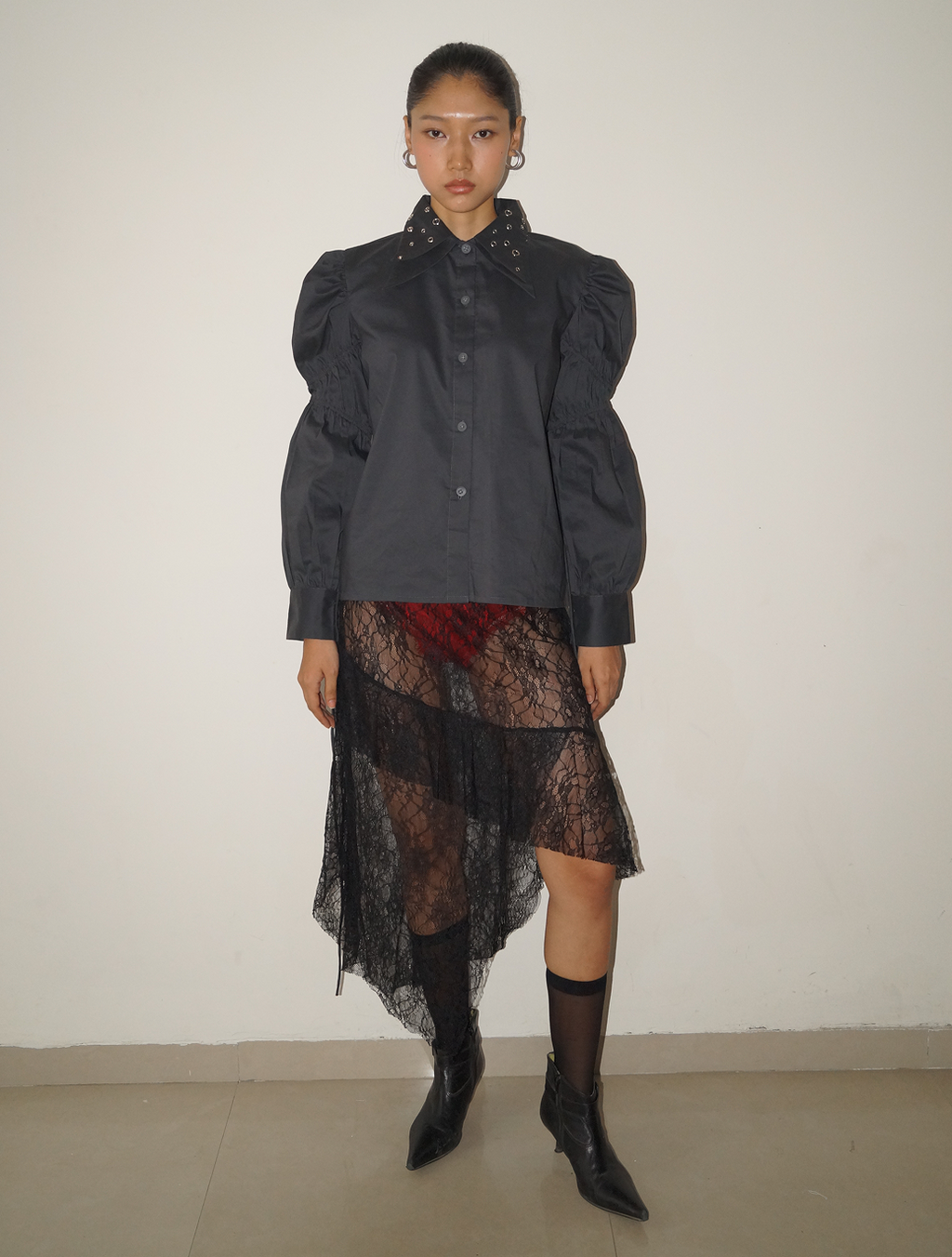 Grey Double Collar Shirt